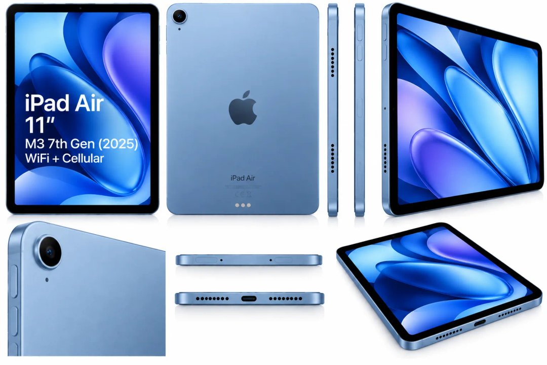 Apple iPad Air 11" M3 7th Gen (2025) WiFi + Cellular — Ilustrační foto — barva se může lišit