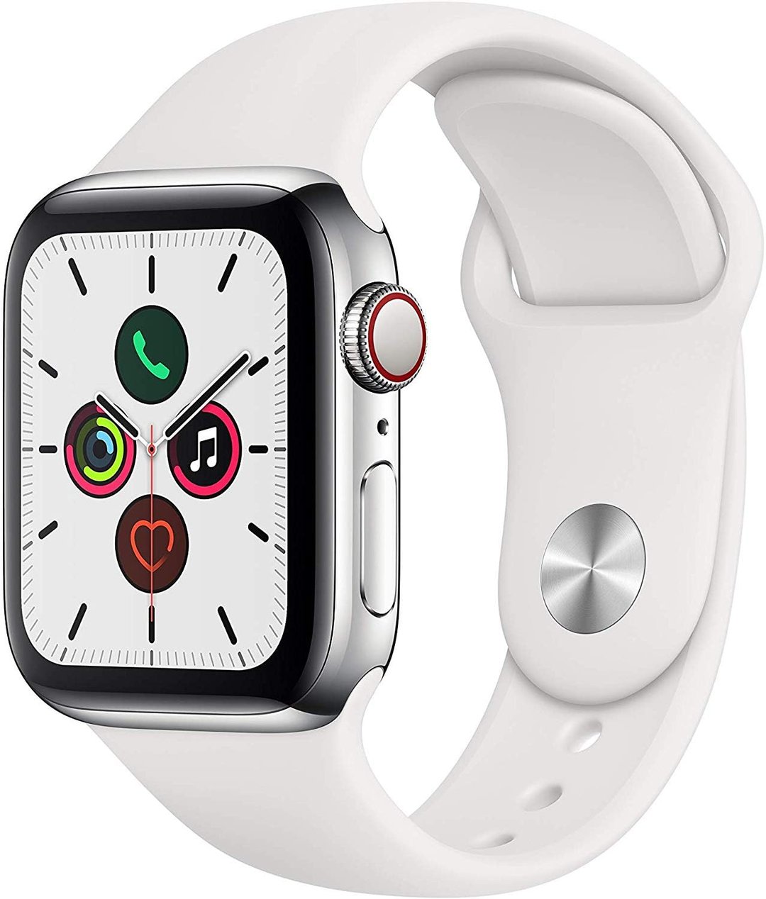 Apple Watch Series 5 44mm GPS+Cellular Stainless Steel Case — Ilustrační foto — barva se může lišit