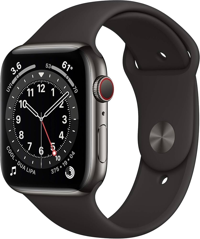 Apple Watch Series 6 44mm GPS + Cellular Stainless Steel case — Ilustrační foto — barva se může lišit