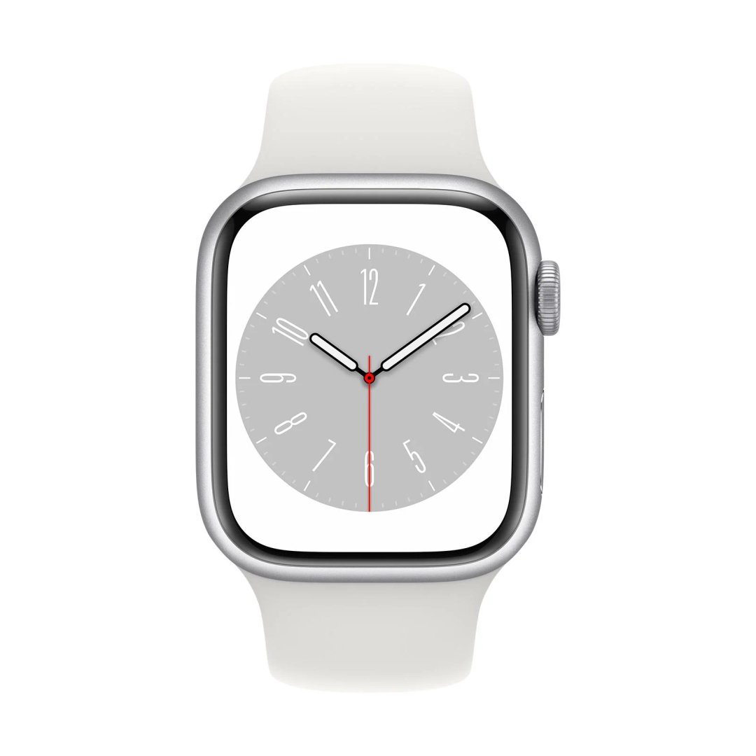 Apple Watch Series 8 45mm GPS+Cellular Stainless Steel Case — Ilustrační foto — barva se může lišit