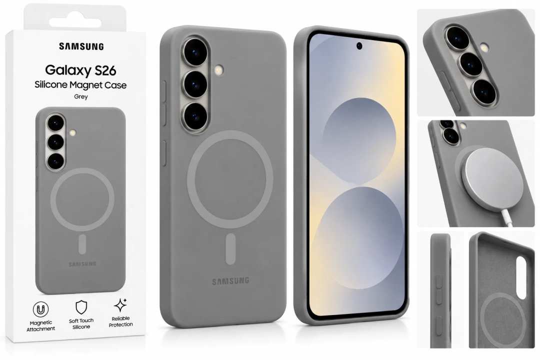 Samsung Galaxy S26 - Silicone Magnet Case - Grey
