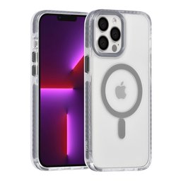 TUNIQ Zadní kryt pro iPhone 13 Pro Max — Šňůrka na krk — magsafe — barva: šedá 2