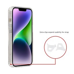 TUNIQ Zadní kryt pro iPhone 14 — Magsafe — Třpytky — Přívěsek — barva: průhledná 2