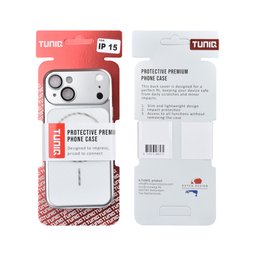 TUNIQ Zadní kryt pro iPhone 15 — Magsafe PC s vláknovým vzorem — barva: stříbrná 3